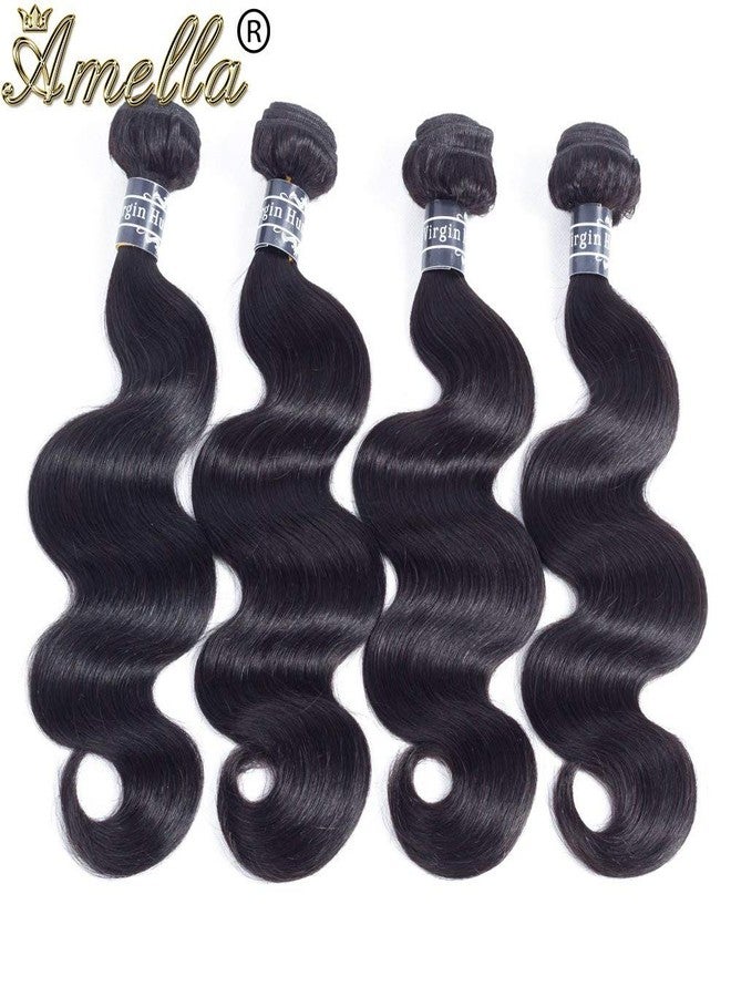 Amella Hair 8A Brazilian Body Wave Human Hair 4 Bundles (12 14 16 18) Brazilian Virgin Remy Hair Weave Bundles Unprocessed Body Wave Virgin Bundles Remy Extensions - Image 2